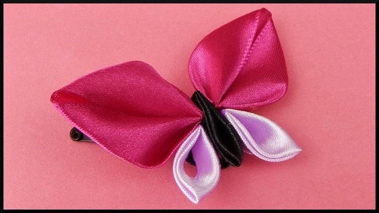 DIY Kanzashi | Cute Ribbon Butterfly Hair Clip | Accessories | Stoff Schmetterling Haarschmuck