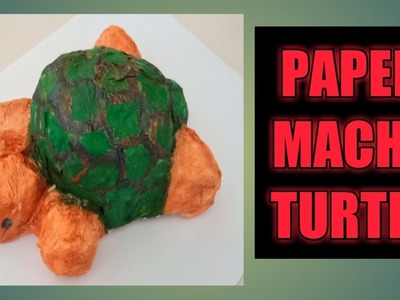 DIY Paper mache turtle.???? tortorise made up of recycled materials. home decor item