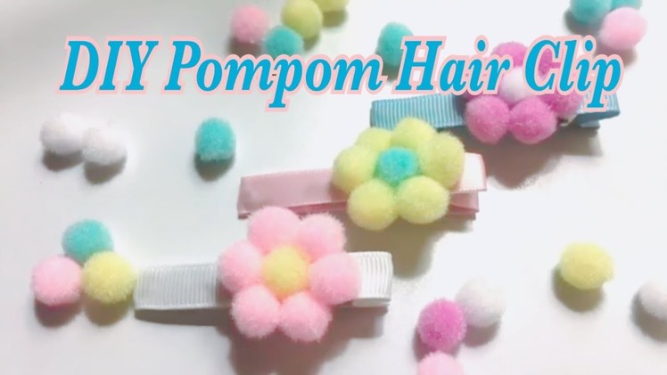 DIY POMPOM FLOWER HAIR CLIP. Cara membuat jepit rambut bunga dari pompom