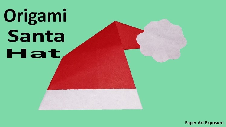 Easy origami santa hat from simple paper | Diy santa hat origami paper | How To
