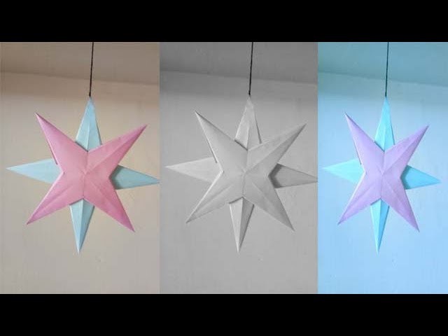How to make diy craft hanging paper star |  कागज़ के स्टार बनाइये
