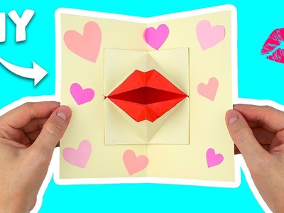 How To Make Pop Up Card Kiss | DIY Greeting Card | Origami Tutorial