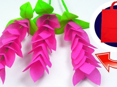 How To Make Shopping Bags Ginger Flower || Best out of Waste Flower Crafts