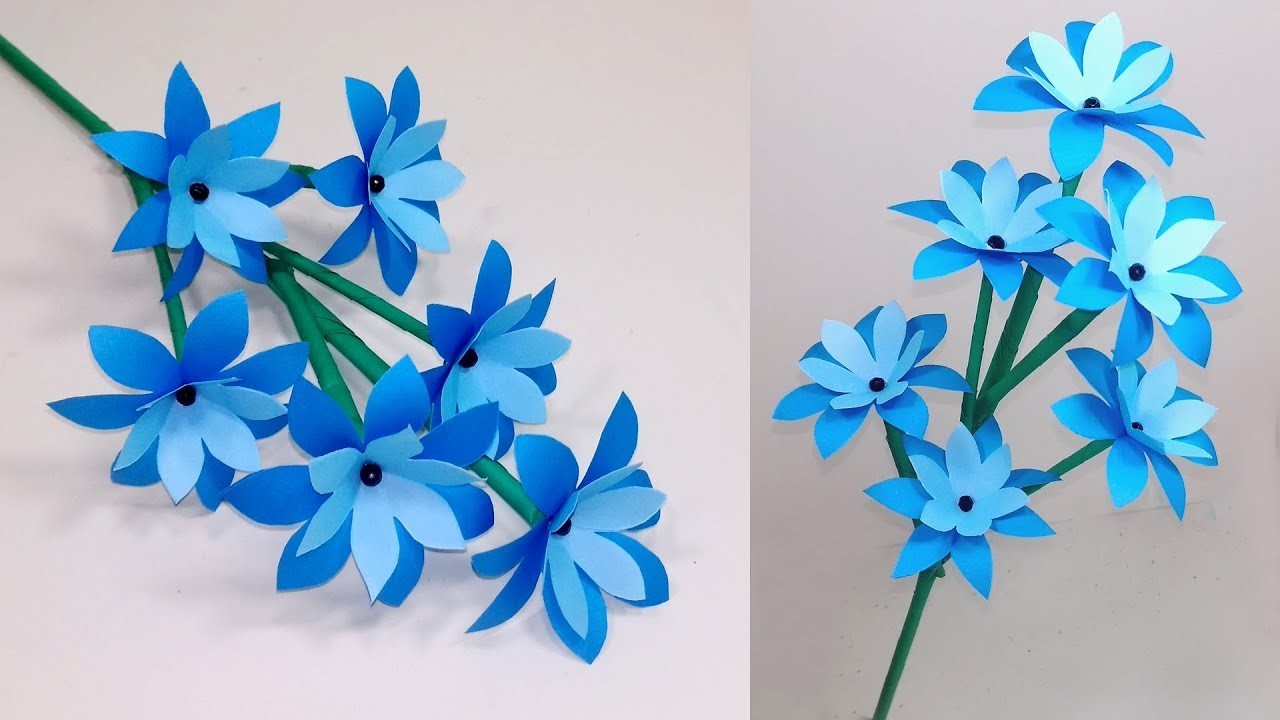 How to Make Very Beautiful Paper Stick Flower!! Stick Flower Handcraft