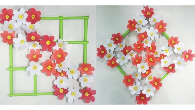 Paper Flower Wall Hanging - DIY Hanging Flower - Wall Decoration ideas #117.