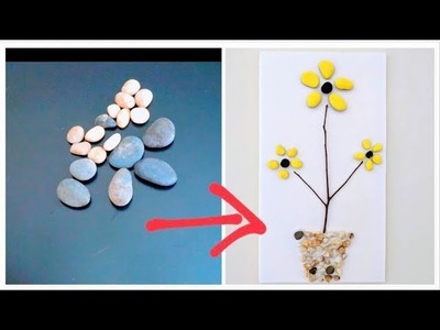 Wall Decor With Pebbles | DIY Hanging Flower With Stones | Home Decoration Idea