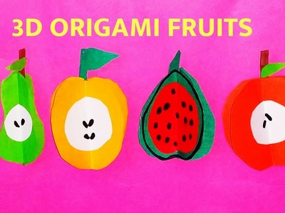 3D ORIGAMI FRUITS CRAFT || ORIGAMI WATERMELON || PAPER FRUIT CRAFT|| EASY FRUIT CRAFT FOR KIDS