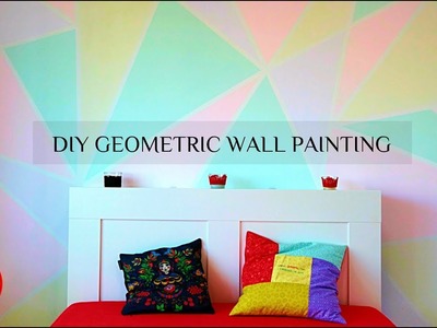 DIY Geometric Wall Painting Designs using scotch tape (EASY) | Room makeover DIY | Maison Zizou