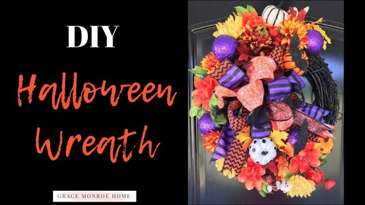 DIY Halloween Wreath LIVE - Dollar Tree Ribbon