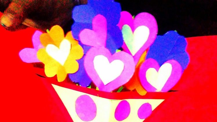 DIY heart bouquet  popup card | greeting card