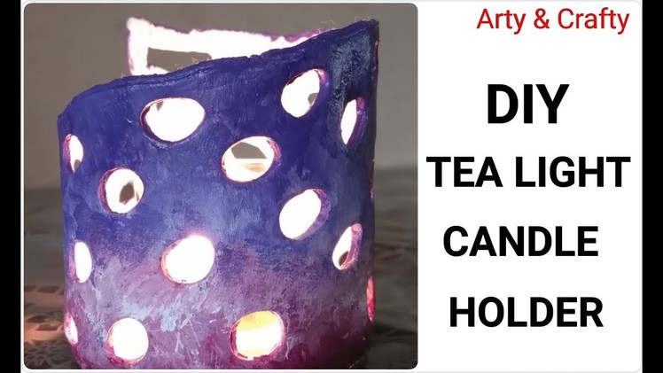 DIY - Homemade Candle.Tealight Holder#Air Drying Clay Tea Light Holder#Shilpkar Clay Idea