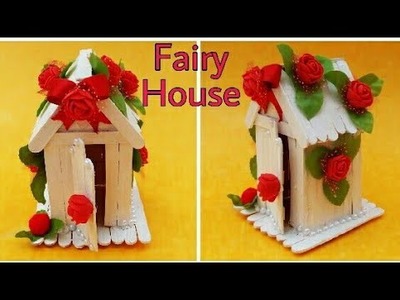 DIY Ice Cream Sticks Fairy House || Popsicle Sticks Hut || The Blue Sea Art