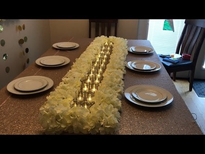 DIY - long wedding table decor | floral runner centerpiece| DIY dollar tree| easy wedding decor |