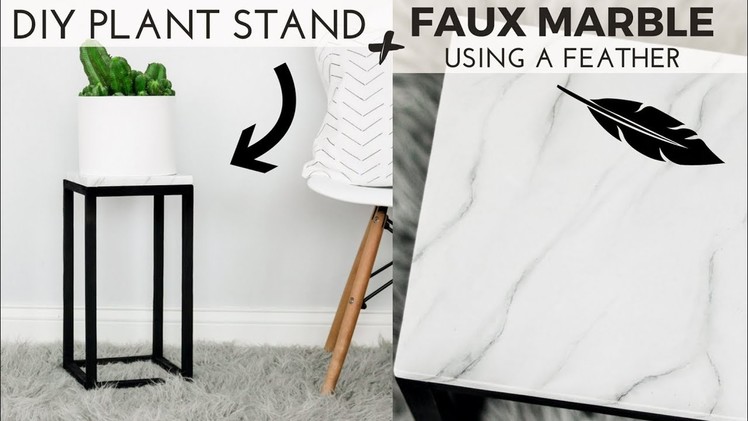 DIY Modern Plant stand + DIY White Marble Effect + EASY Plant stand