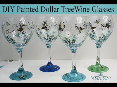 DIY Painted Dollar Tree Wine Glasses