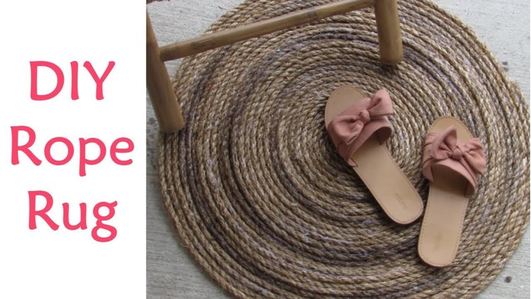 DIY ROPE RUG. hemp rope or jute rope for diy patio makeover