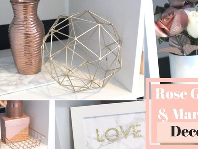 DIY Rose Gold and Marble Room Decor | SIMPLE & EASY Home Office Decor