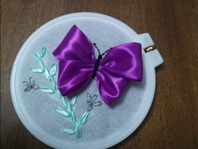 DIY Satin Ribbon Embroidery Butterfly Stitch