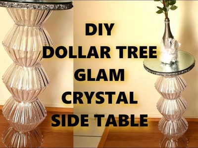 DOLLAR TREE DIY GLAM CRYSTAL SIDE TABLE