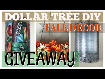 DOLLAR TREE FALL DECOR DIY - FALL AND GLAM DECOR SERIES part 3 | GIVEAWAY #falldecor