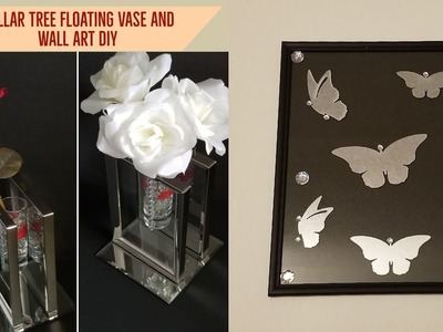 Dollar tree Floating glass vase and girls bedroom wall art decor DIY home decor