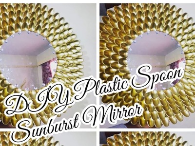 EASY AND AFFORDABLE DIY ROOM DECOR| Sunburst Wall Mirror Out of Plastic Spoons | Kenyan Youtuber