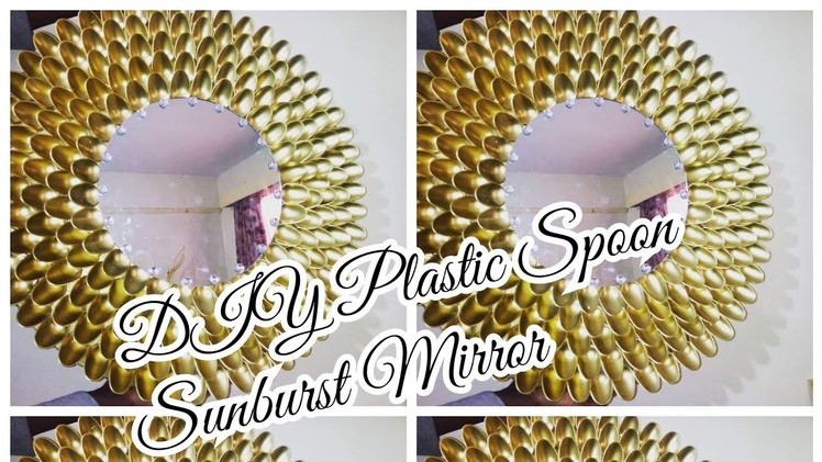 EASY AND AFFORDABLE DIY ROOM DECOR| Sunburst Wall Mirror Out of Plastic Spoons | Kenyan Youtuber