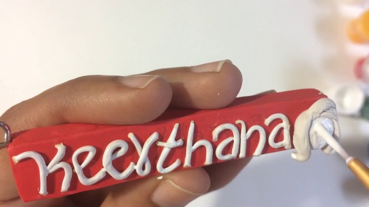 Keychain with your name using Polymer Clay - DIY