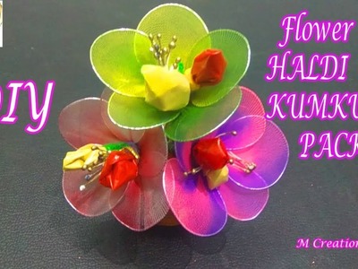 Kumkum pockets making.diy flower haldi kumkum packets
