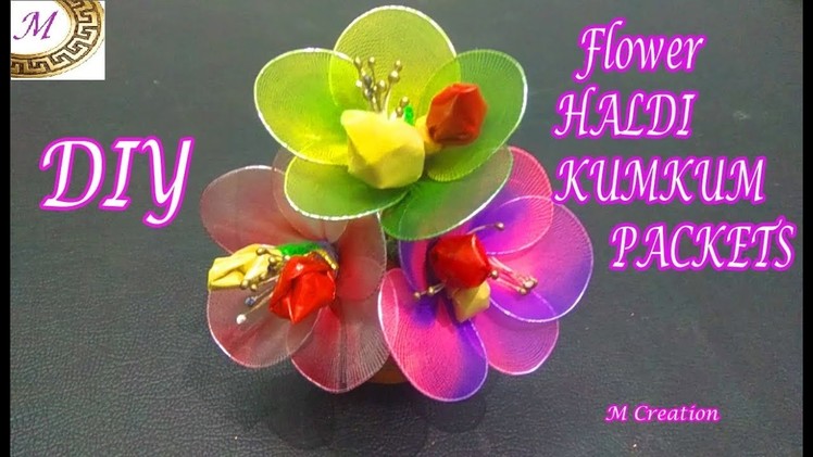 Kumkum pockets making.diy flower haldi kumkum packets
