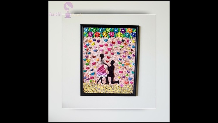Amazing Anniversary Gift Idea: Handmade Quilled  Couple Proposing Wall Frame