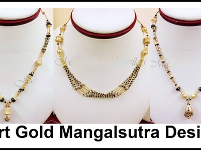Black Diamond Mangalsutra Necklace  _ Black Beads Gold Chain Designs