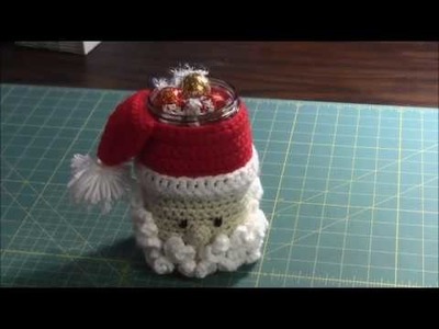 Crocheted Santa Mason Jar Cover (Christmas In July)
