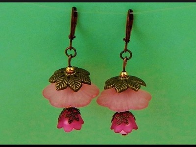 DIY | Acrylic Beaded Flower Earrings | Summer Accessories | Beadwork | Blumen Perlen Ohrringe