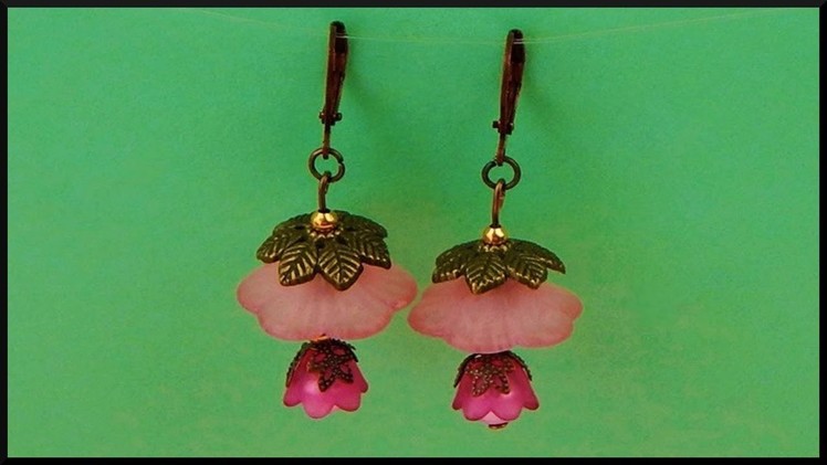 DIY | Acrylic Beaded Flower Earrings | Summer Accessories | Beadwork | Blumen Perlen Ohrringe