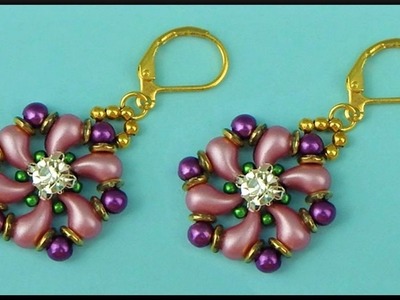 DIY | Beaded Zoliduo Flower Earrings | Beadwork Jewelry | Blumen Perlen Ohrringe | Schmuck