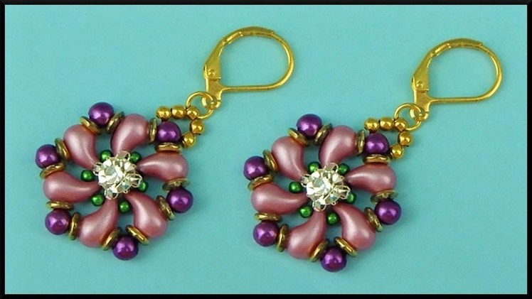 DIY | Beaded Zoliduo Flower Earrings | Beadwork Jewelry | Blumen Perlen Ohrringe | Schmuck