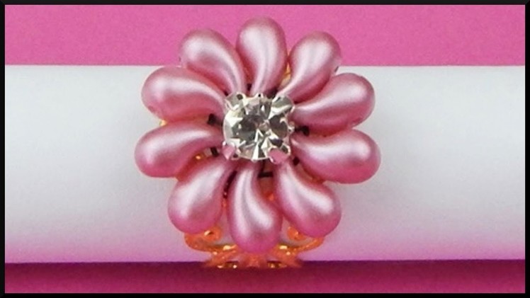 DIY | Beaded Zoliduo Flower Ring | Beadwork Jewelry | Blumen Perlen Ring | Schmuck