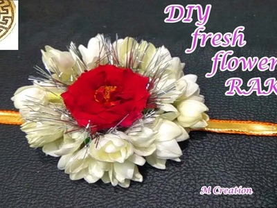 DIY fresh flower rakhi|flower rakhi making
