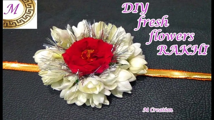 DIY fresh flower rakhi|flower rakhi making