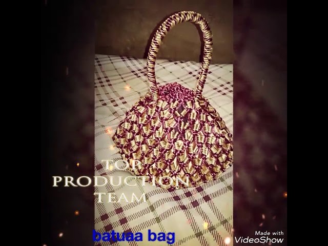 Hand made  batuaa bag with beads and macrame