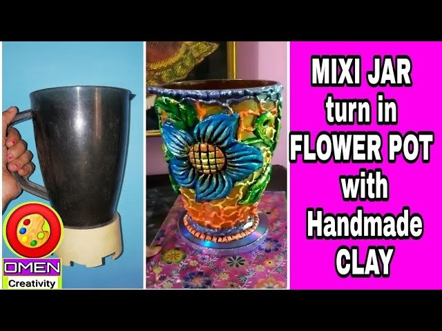 How to make handmade CLAY pot, recycle waste MIXI JAR,#Best out of waste