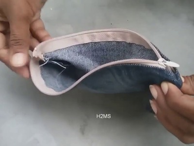 How to make simple purse bag with old jeans l DIY clutch making ideas l handmade projects l reuse