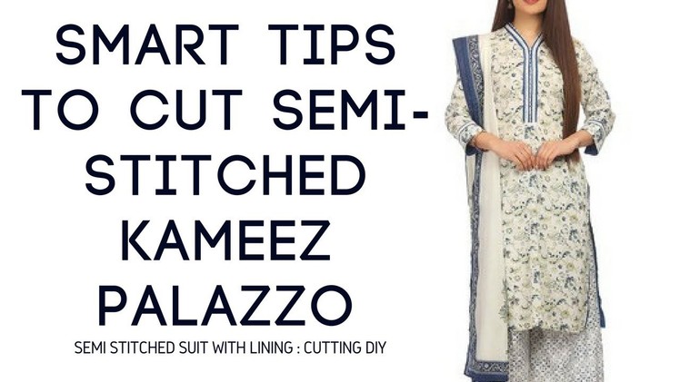Make Semi Stitched Designer Suit & Palazo Cutting Sewing diy semi stitched suit kameez stitching diy
