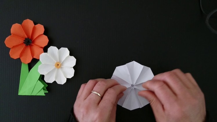 Origami Cosmos Flower (V2).8-petal Flower 折纸波斯菊