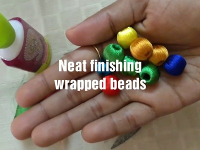 Simple Silk thread beads wrapping technique using needle