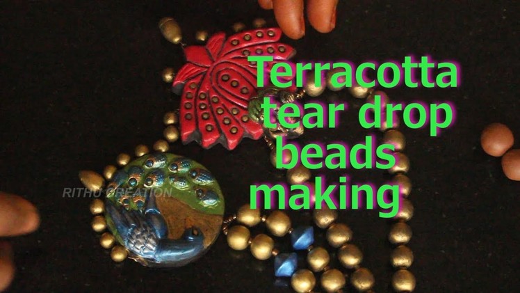 Terracotta TEAR DROP  beads making tutorial