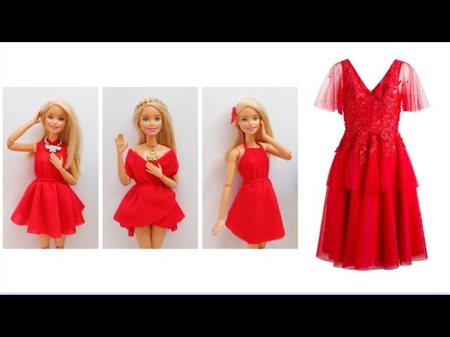 ???? DIY 4 in 1 Barbie Dress Making Easy No Sew Clothes for Barbies Creative for Kids