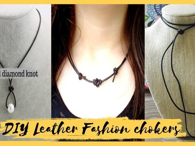 DIY: Chokers Necklace| How to make your own Leather Chokers| Adjustable Choker.Necklace ETSY styles!