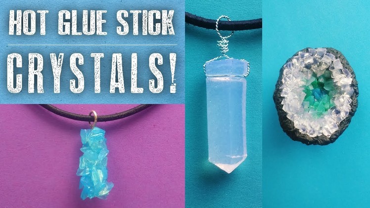DIY Crystals.Geodes from Hot Glue Sticks! (No Glue Gun Needed)